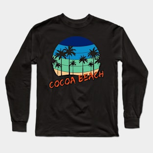 Cocoa Beach Retro Vintage Sunset Beach Design Long Sleeve T-Shirt